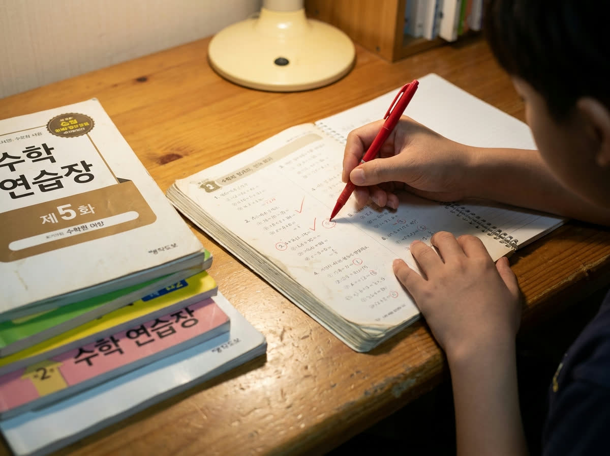 학습 내용을 대면으로 검사하는 모습